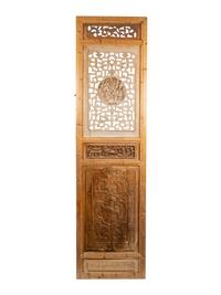 An Indian Four Panel Carved Wood Screen — 20TH CENTURY