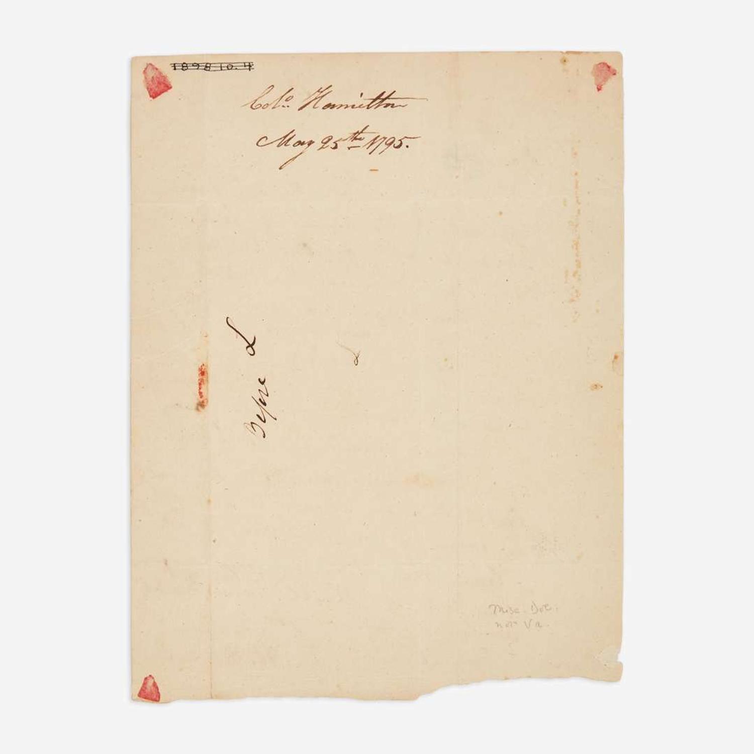 [Americana] Hamilton, Alexander Autograph Letter, signed