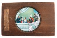 [LINCOLNIANA - MAGIC LANTERN SLIDES]. A collection of 65 assorted glass slides depicting important subjects and scenes depicting the life, death, and legacy of Abraham Lincoln, including: