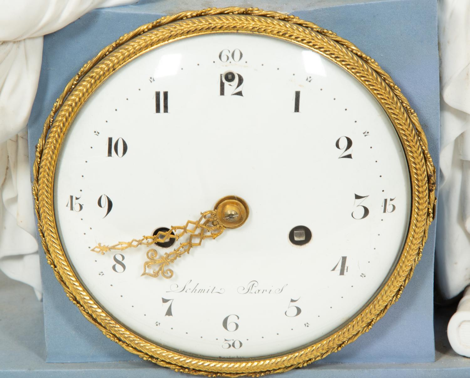 A Louis XVI Duc d'Angoulême Paris Porcelain Mantel Clock