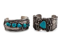 Navajo Sterling Silver and Turquoise Cuff Bracelets