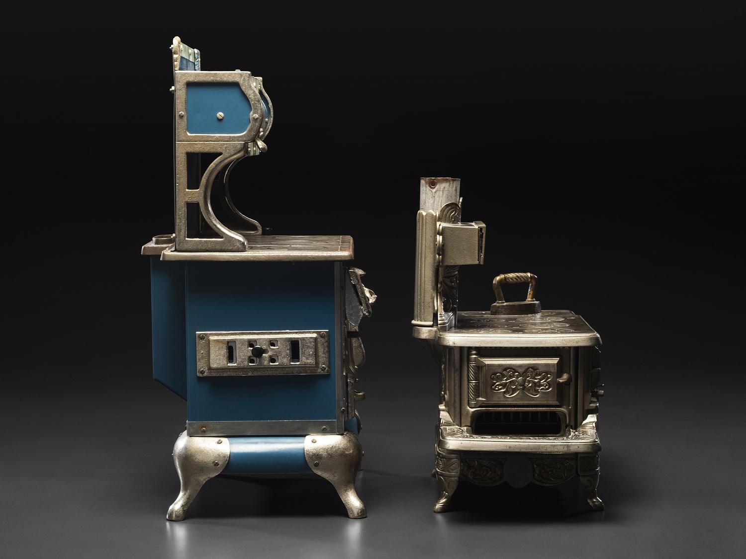 A Qualified Range Co. Salesman Sample Stove and a Rival Toy Stove