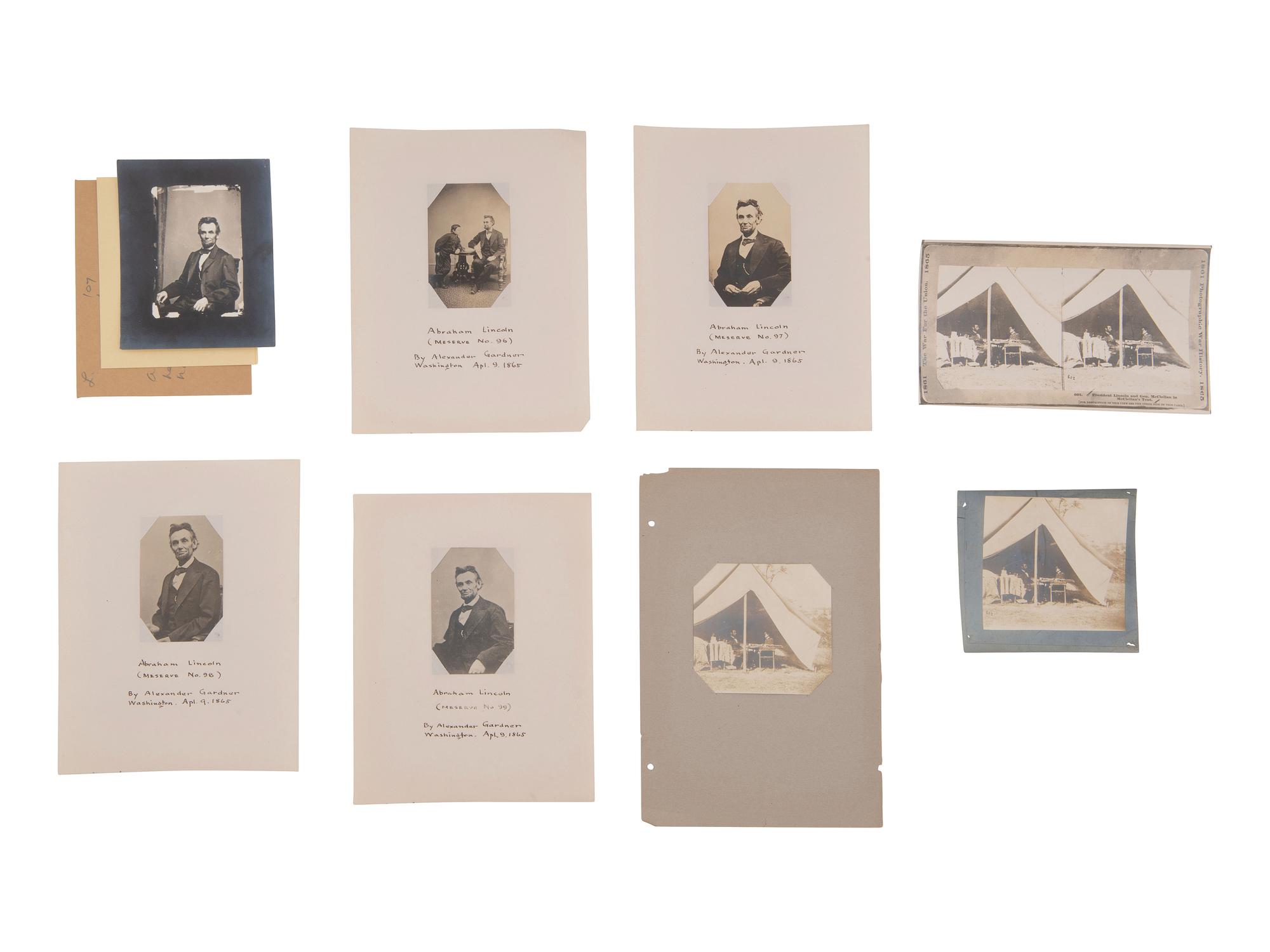 [LINCOLNIANA]. Archive rel. to Frederick H. Meserve, collector of Lincoln & Civil War photography.