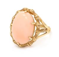 A Yellow Gold and Coral Ring, 4.90 dwts.