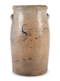 An Ohio Cobalt Decorated Three Gallon Stoneware Crock