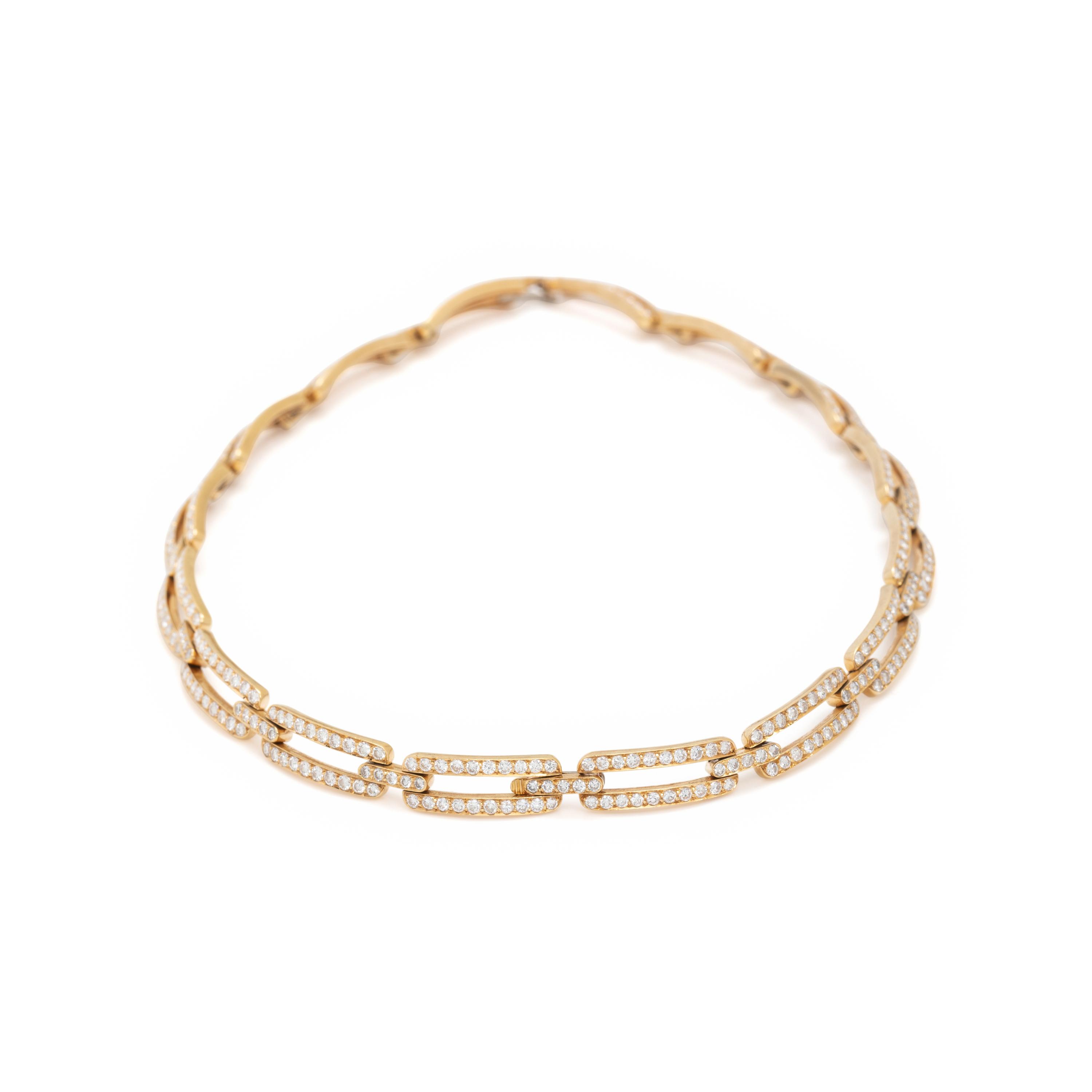 DAVID WEBB, YELLOW GOLD AND DIAMOND CONVERTIBLE NECKLACE/BRACELETS