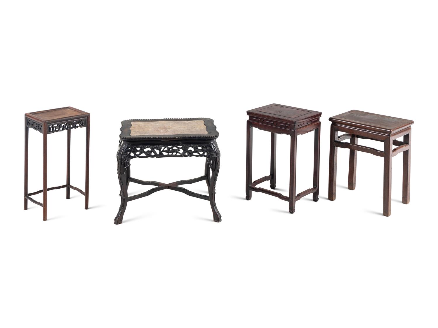 Four Chinese Hardwood Rectangular Stands