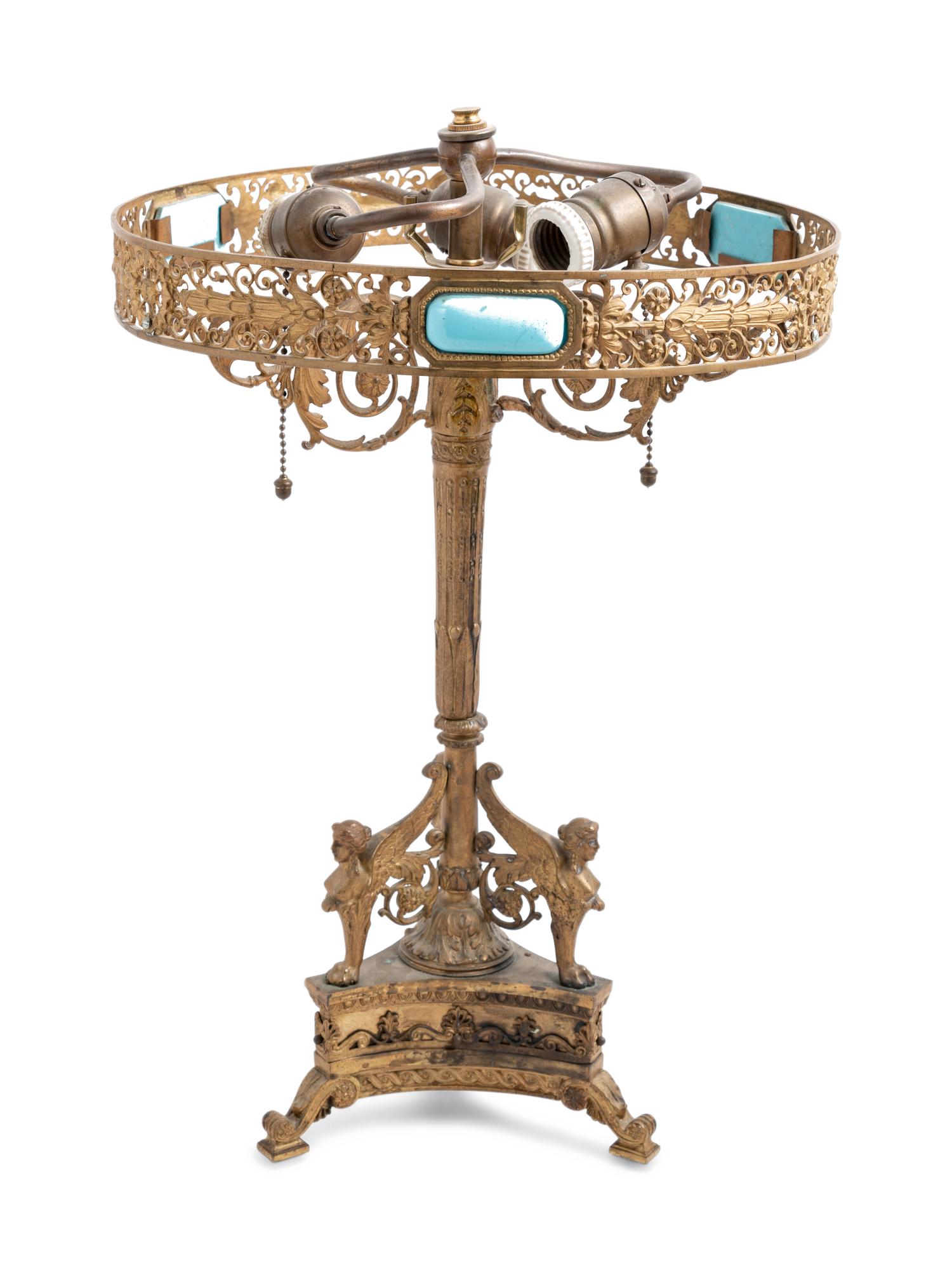 A Neoclassical Gilt Bronze Table Lamp