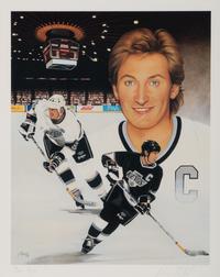 A Large Group of Hockey Hall of Fame Signed Artworks Including Wayne Gretzky and Mario Lemieux