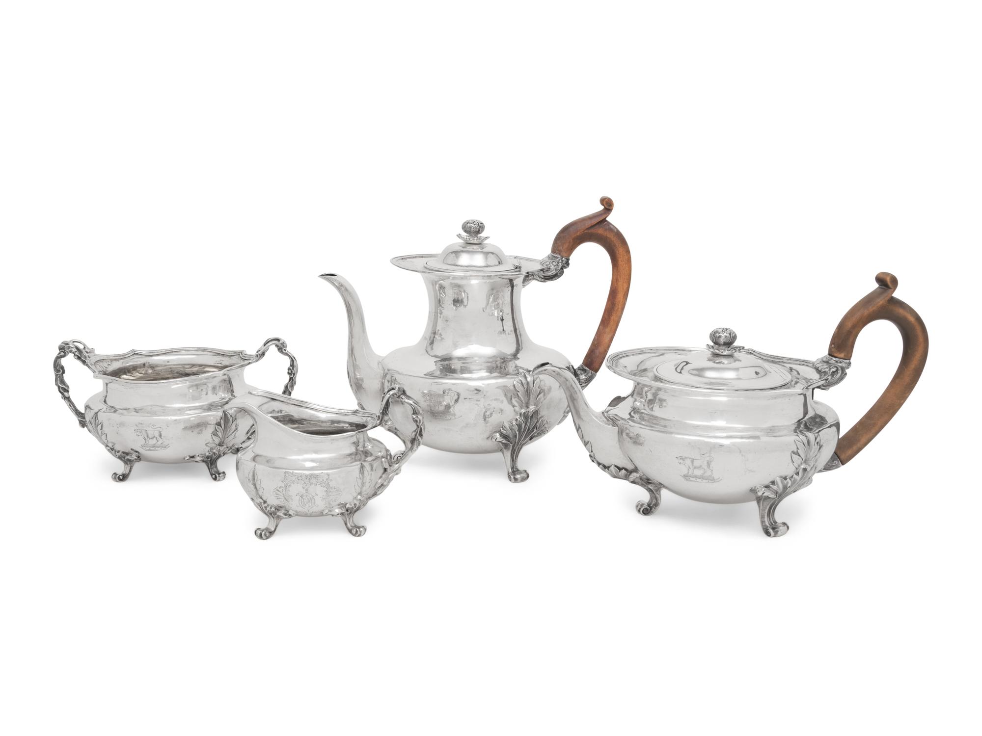 A George IV Assembled Four-Piece Tea and Coffee Service