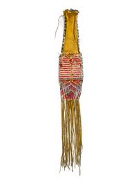 Sioux Quilled Hide Tobacco Bag, with Horse Tracks