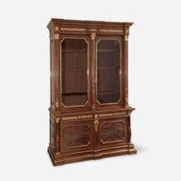 A Fine Louis XVI Style Gilt Metal Mounted Oak Bookcase