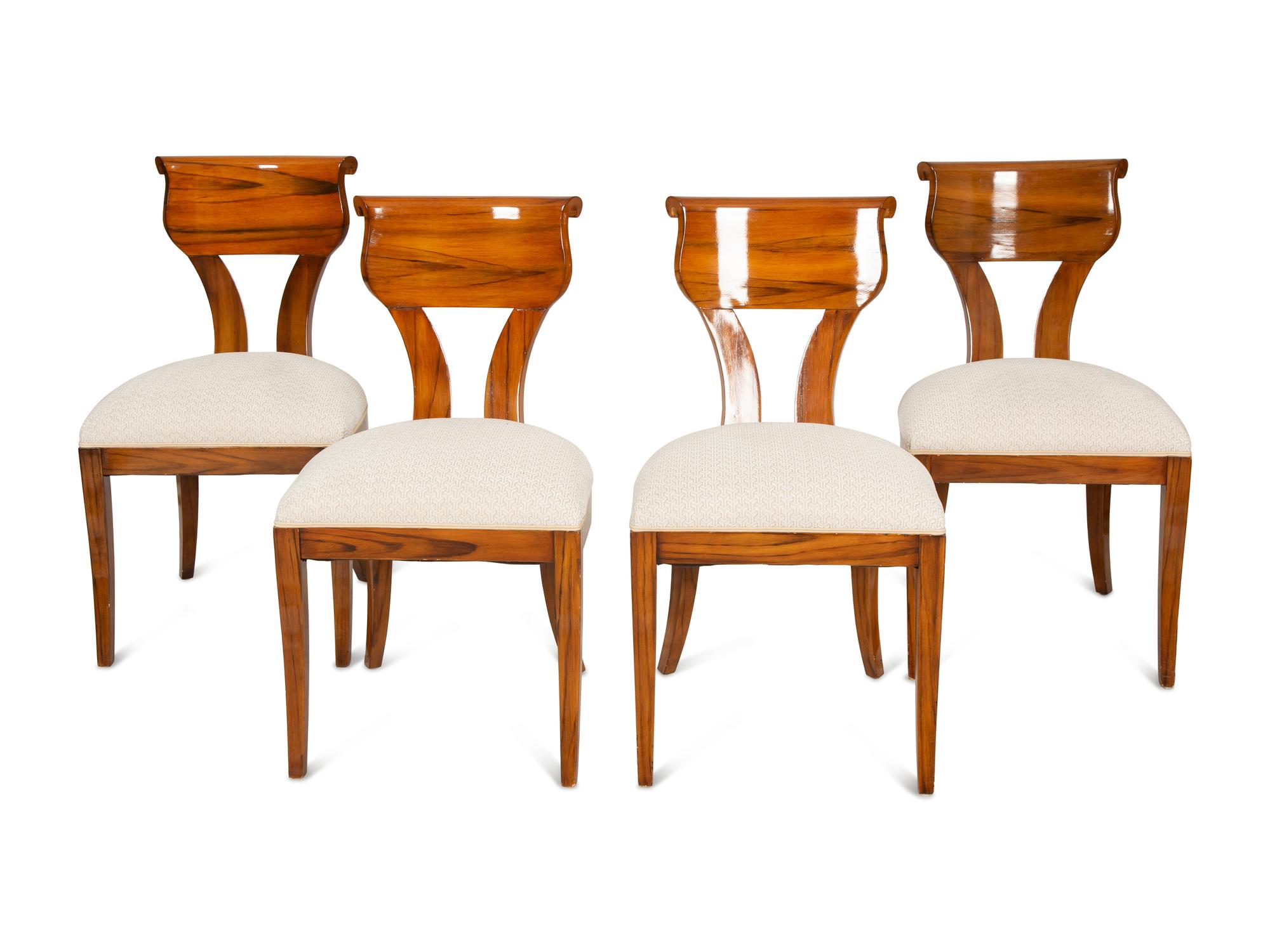 A Set of Four Biedermeier Style Dining Chairs