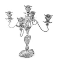 A Pair of Pairpoint Art Nouveau Silver-Plate Five-Light Candelabra