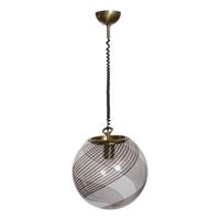A Mid-Century Brass and Glass Light Fixture 16" W x 16" D x 36" H — Italy, Mid-20th Century
