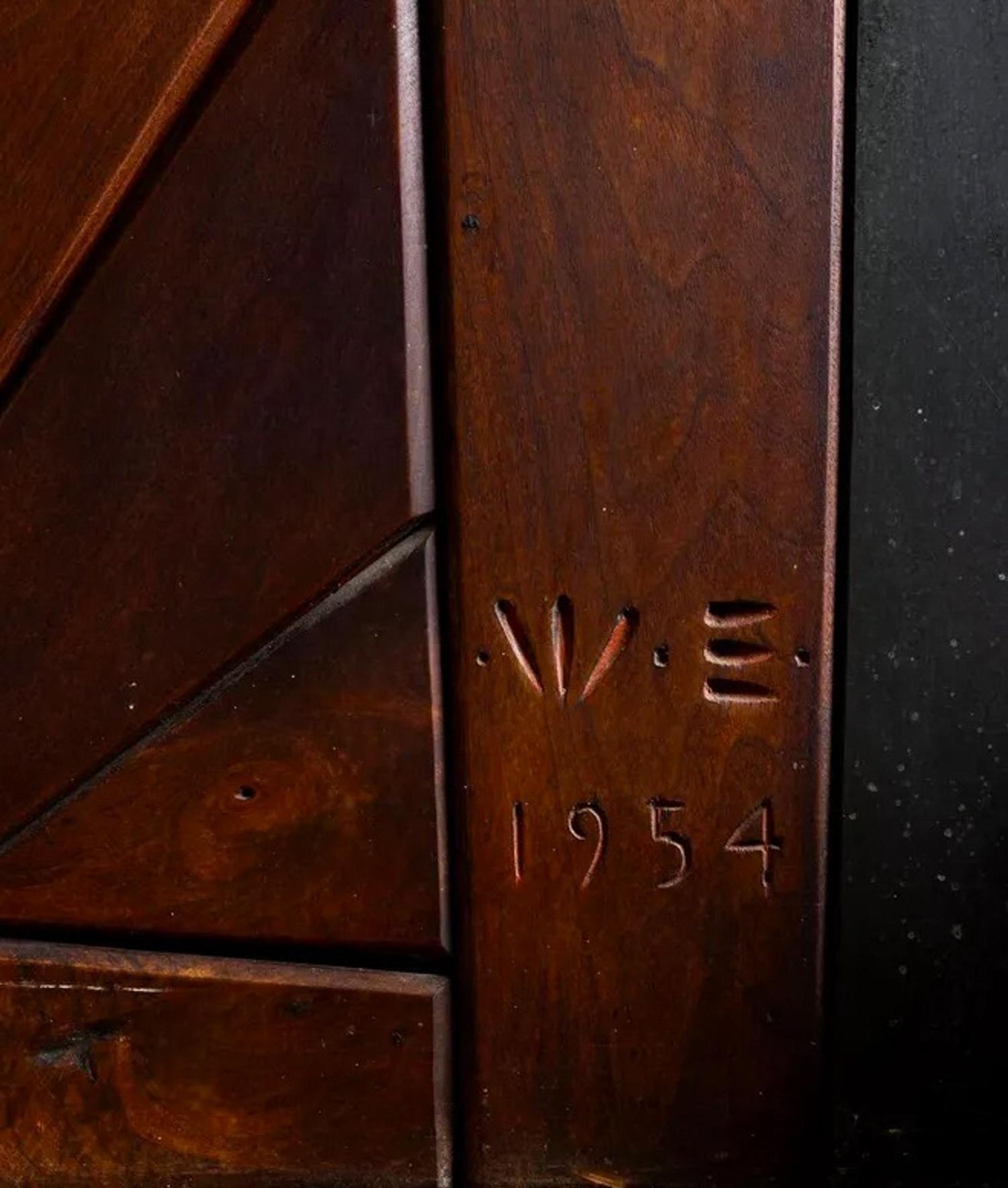 Undulating fireplace wall, 1954