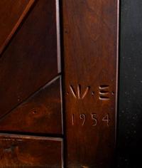 Undulating fireplace wall, 1954