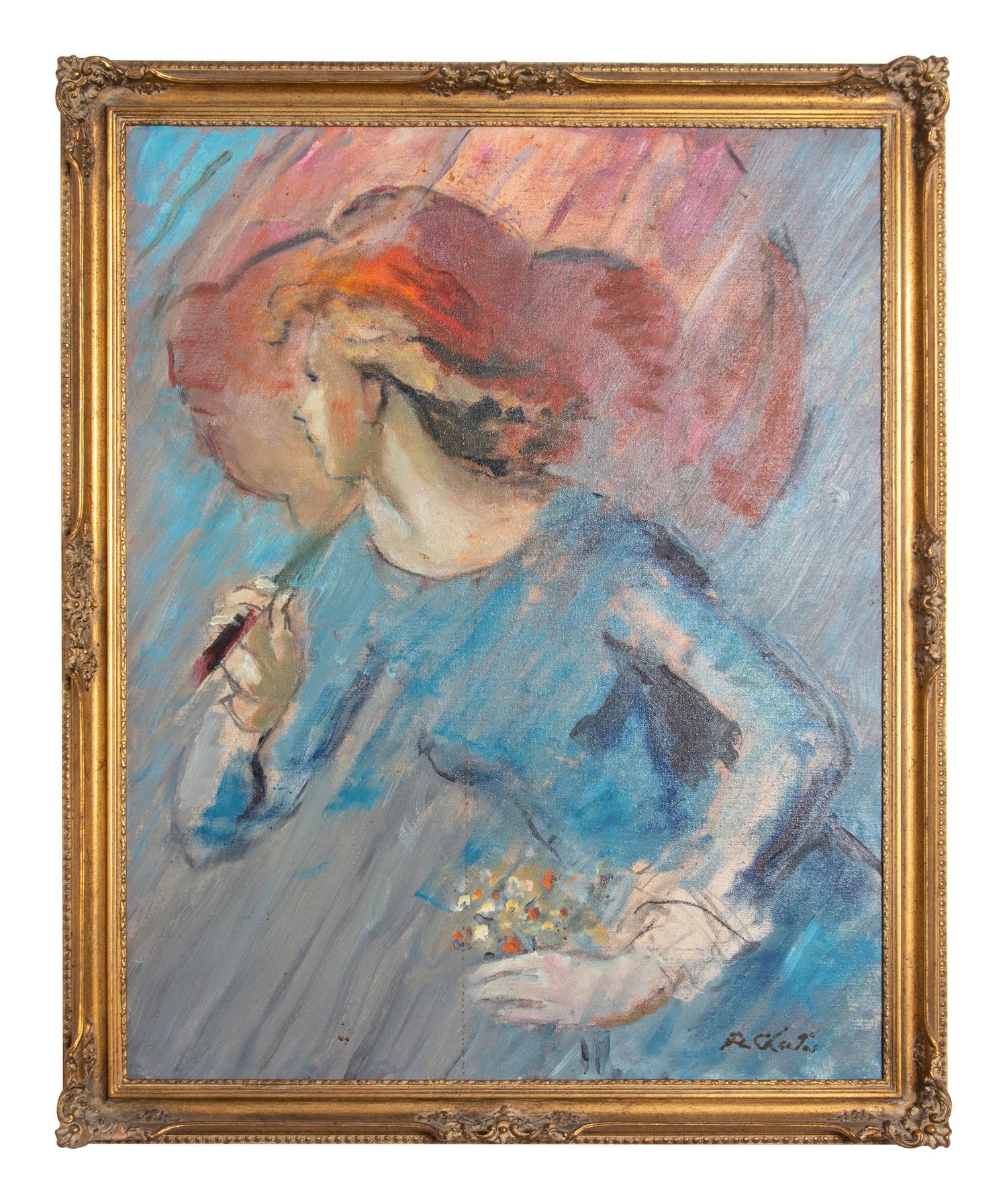 Woman with Pink Umbrella