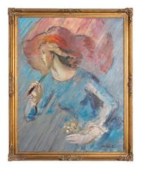 Woman with Pink Umbrella