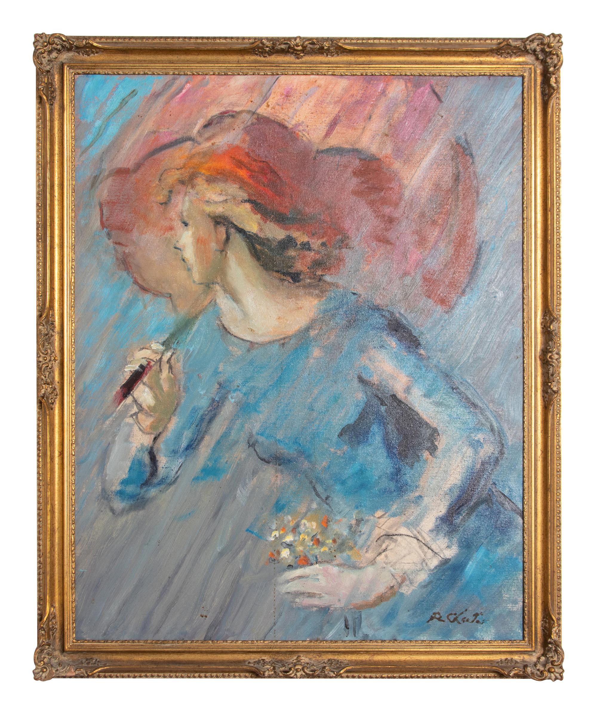 Woman with Pink Umbrella