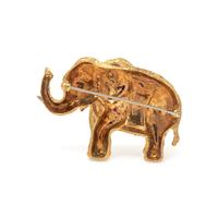 YELLOW GOLD ELEPHANT BROOCH