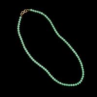 A Chinese Jadeite Bead Necklace 翡翠珠链一條