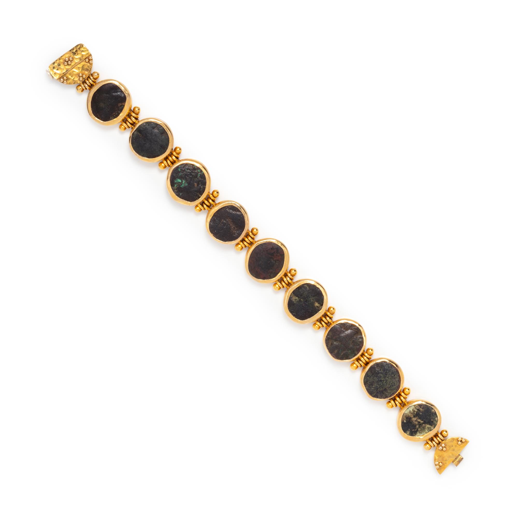 YELLOW GOLD AND COIN BRACELET