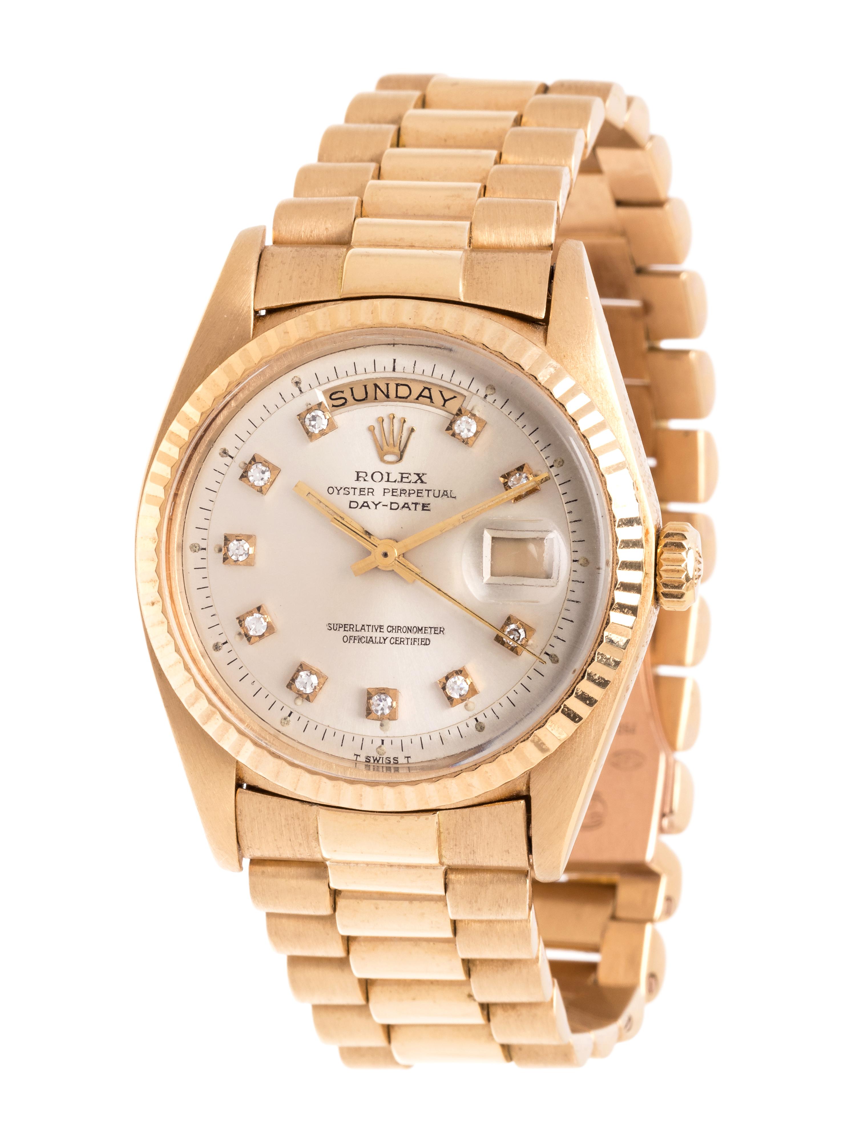 ROLEX, 18K YELLOW GOLD AND DIAMOND REF. 1803 'OYSTER PERPETUAL DAY-DATE' WRISTWATCH