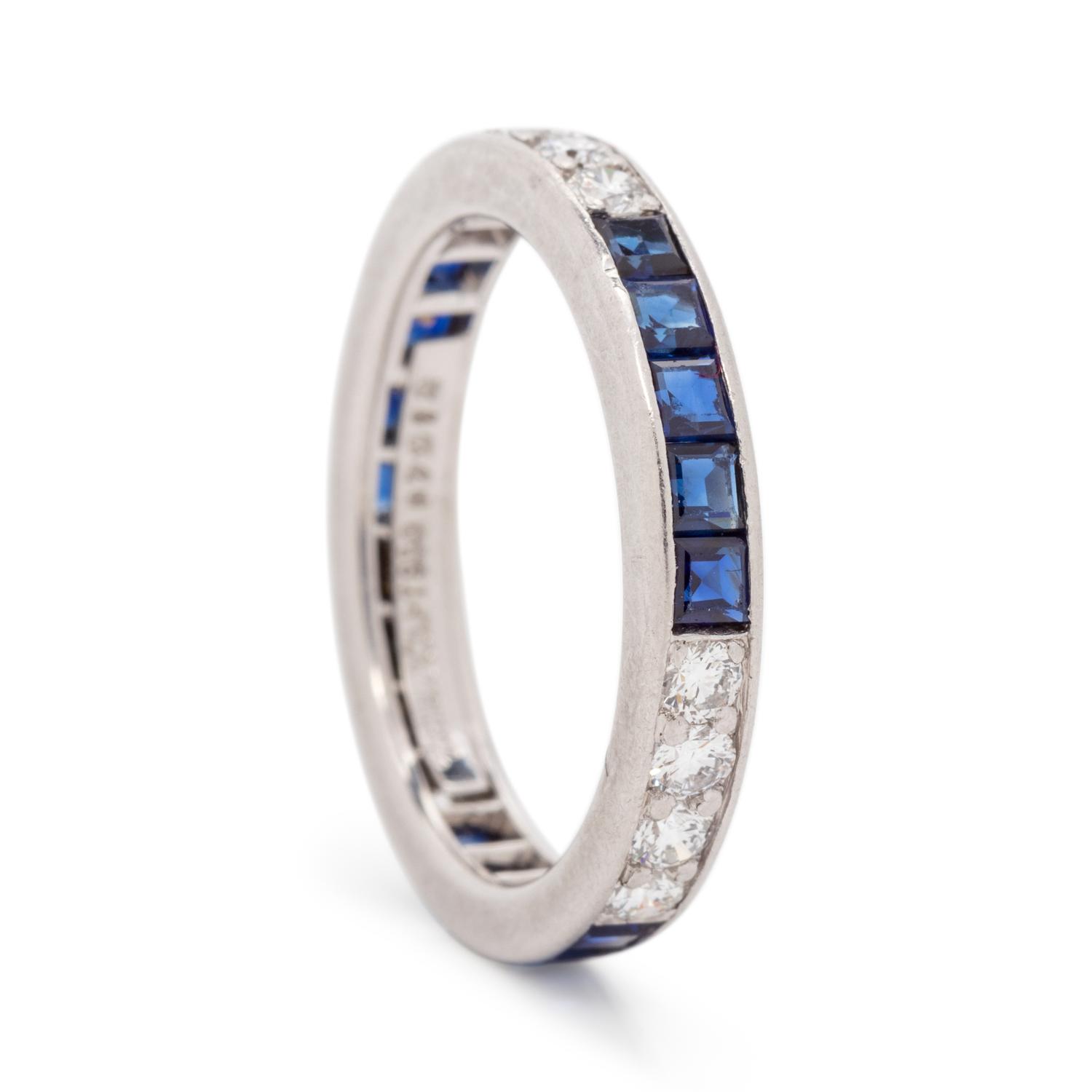 TIFFANY & CO., DIAMOND AND SAPPHIRE ETERNITY BAND
