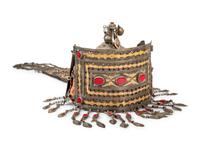 A Mongolian Silver Mounted Ceremonial Headdress