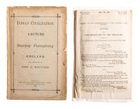 [NATIVE AMERICANS]. A group of 2 items involving Native American lands, including a map using data from the General Land Office, 1845.