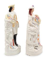 Two Staffordshire Flatback Figures