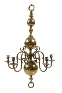 A Dutch Baroque Brass Five-Light Chandelier — 18TH CENTURY