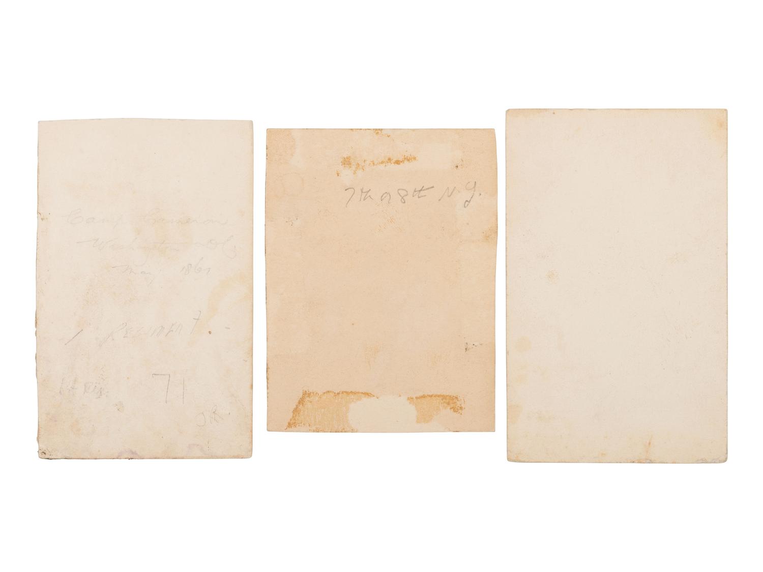 [CIVIL WAR]. A group of 8 photographs of the 7th New York State Militia at Camp Cameron. April-June, 1861.