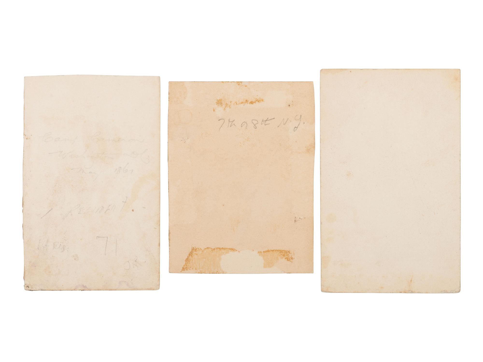 [CIVIL WAR]. A group of 8 photographs of the 7th New York State Militia at Camp Cameron. April-June, 1861.