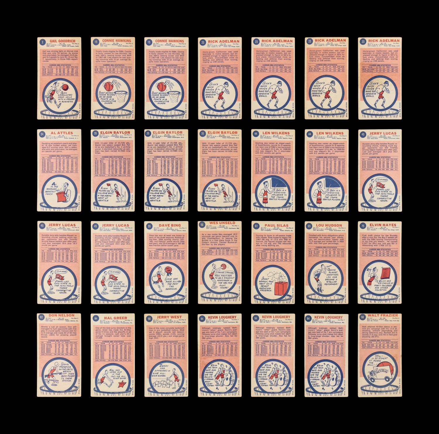 A Collection of 1960s-80s Topps Basketball Cards Including Multiple Hall of Famers and Rookies (35)