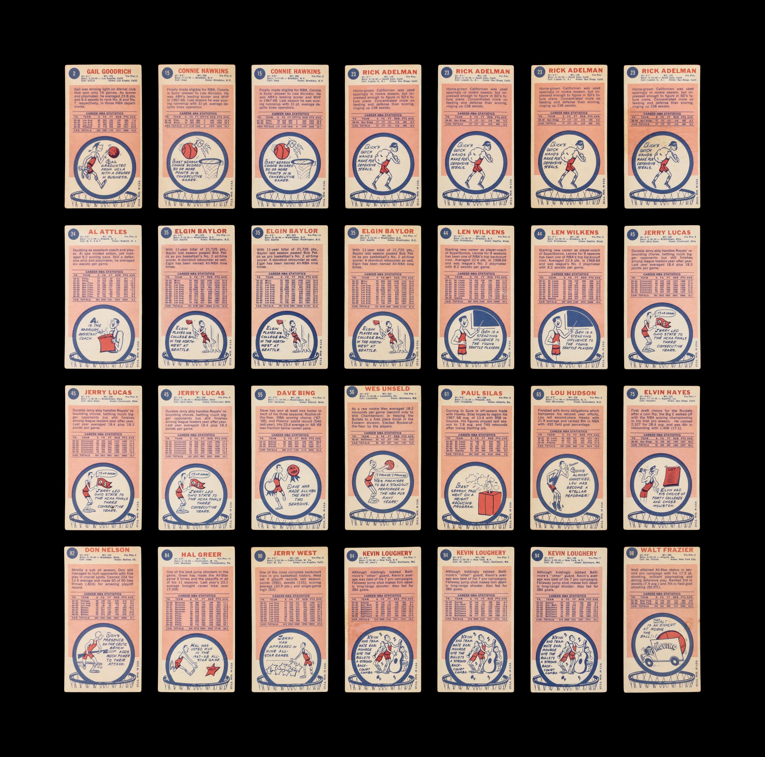A Collection of 1960s-80s Topps Basketball Cards Including Multiple Hall of Famers and Rookies (35)