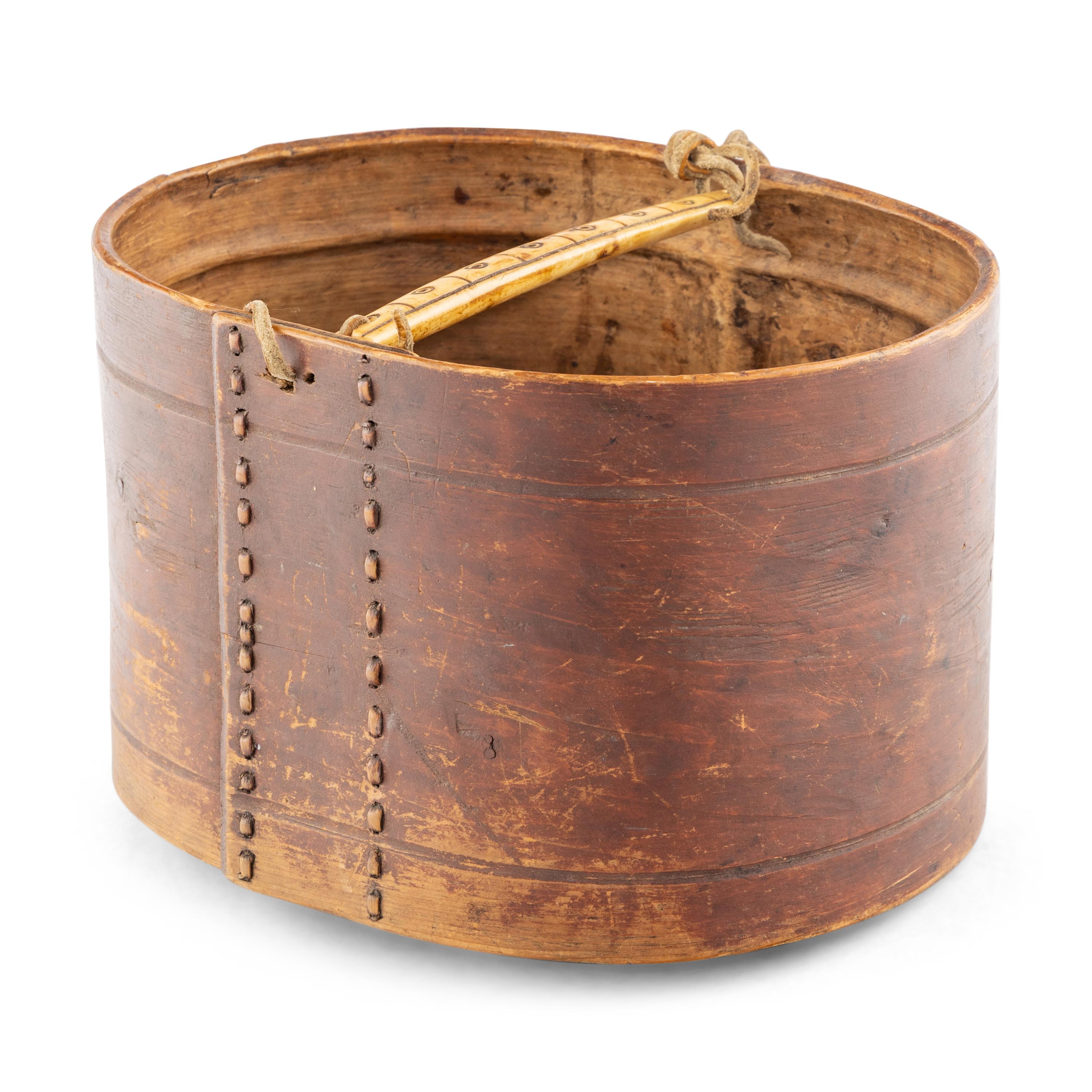 Yup'ik Bentwood Bucket, with Handle