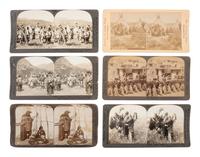 [NATIVE AMERICANS]. 7 stereoviews, featuring view of "Noted Sioux Chiefs" incl. Rain in the Face.