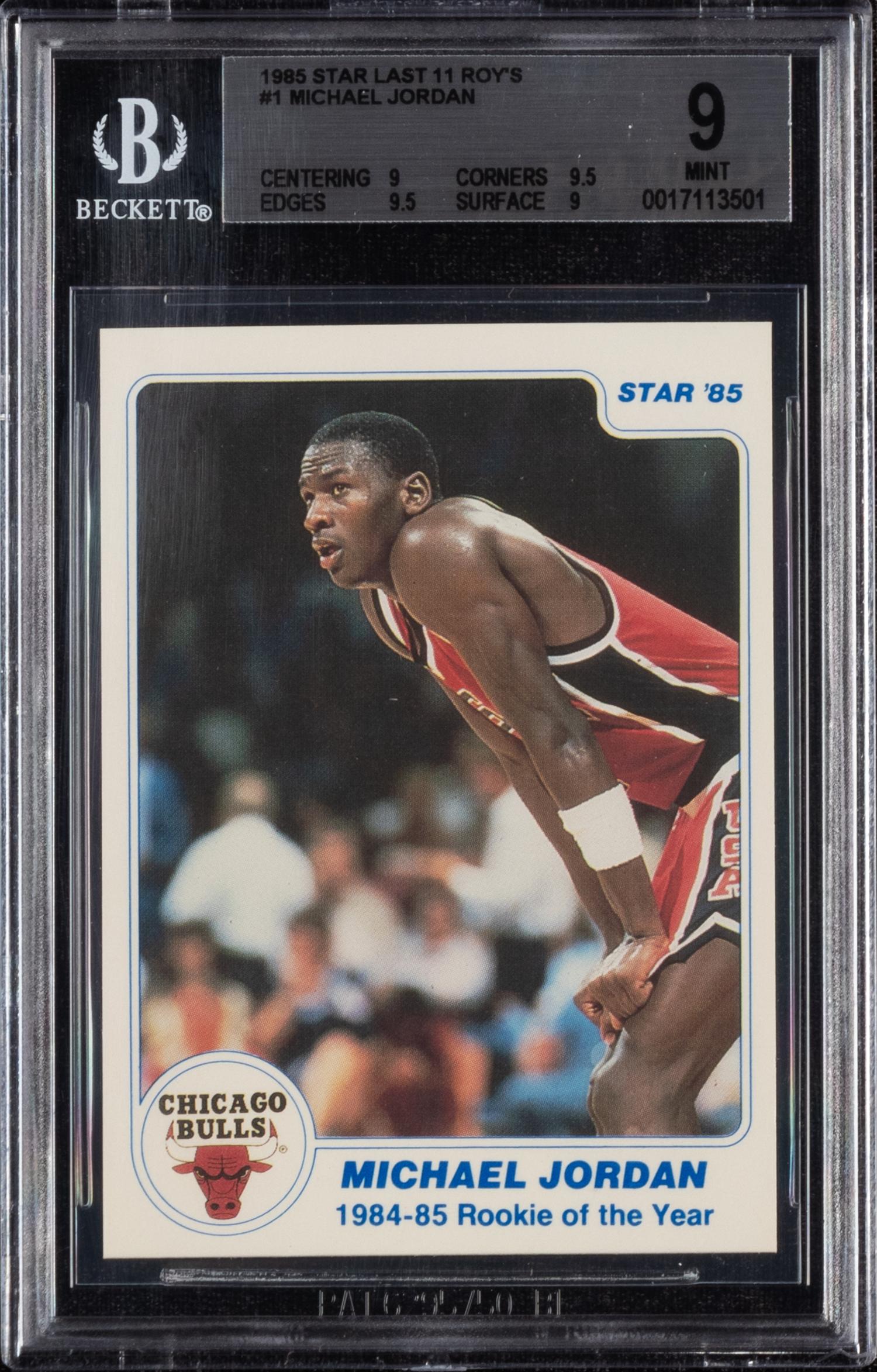 A 1984-85 Star Last 11 Rookies of The Year Michael Jordan Basketball Card (BGS 9 MINT)