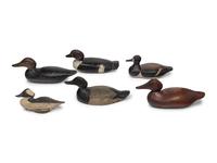 Six Painted Wood Duck Decoys