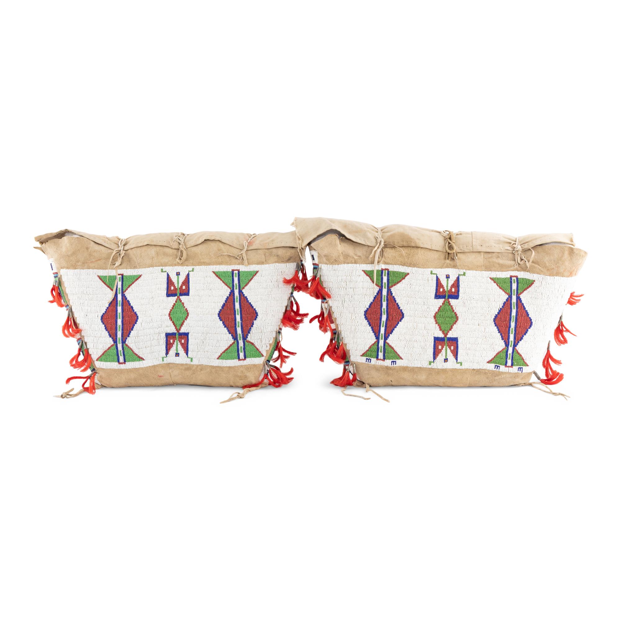 Sioux Beaded Hide Possible Bags, Matched Pair