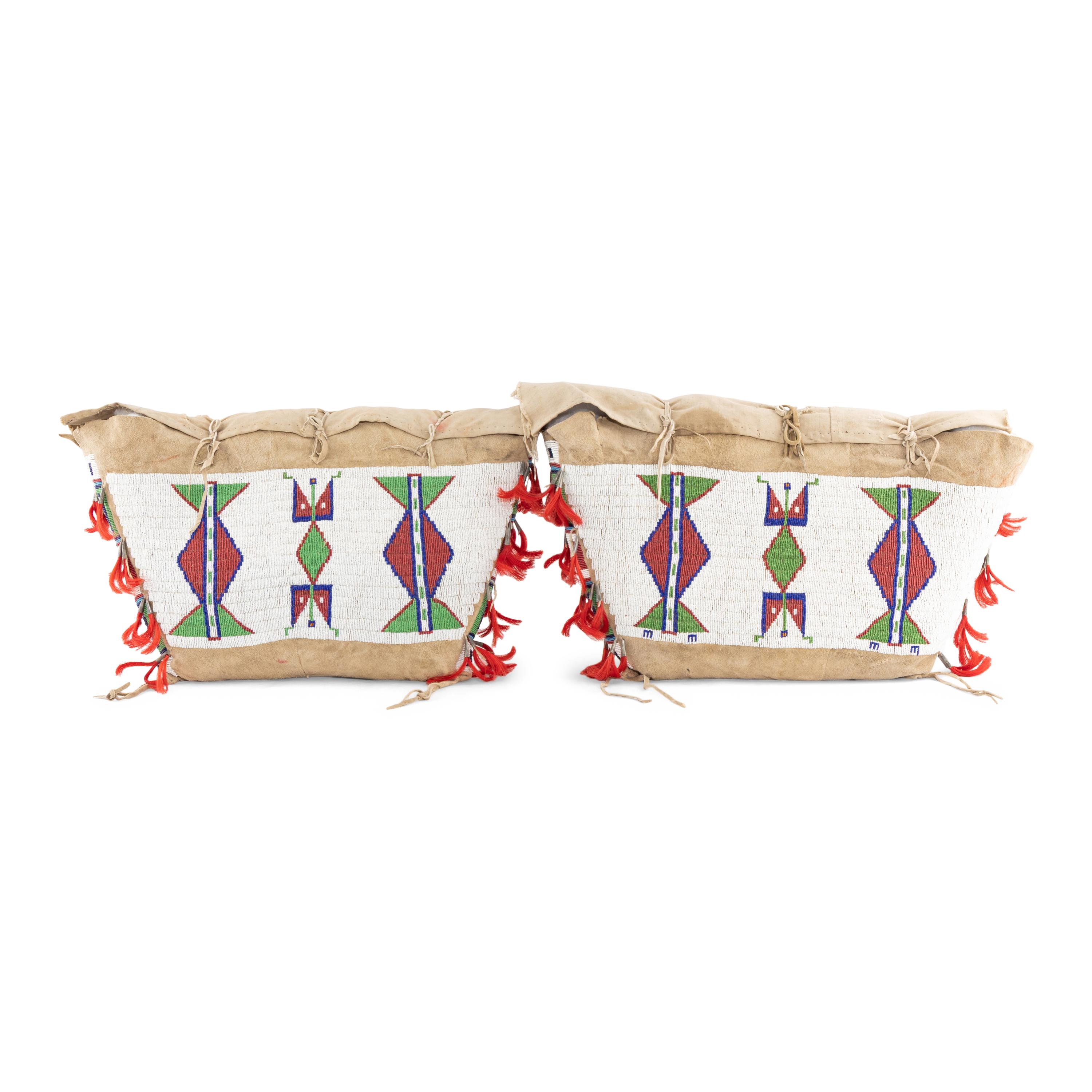 Sioux Beaded Hide Possible Bags, Matched Pair