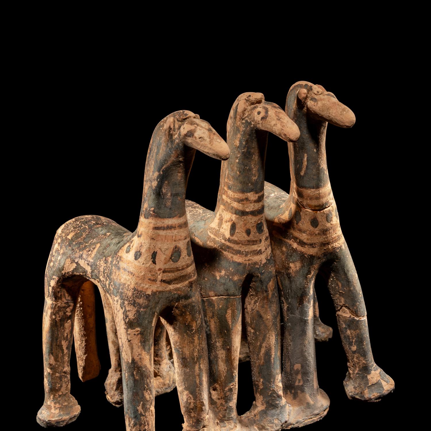 Three Attic Terracotta Horses