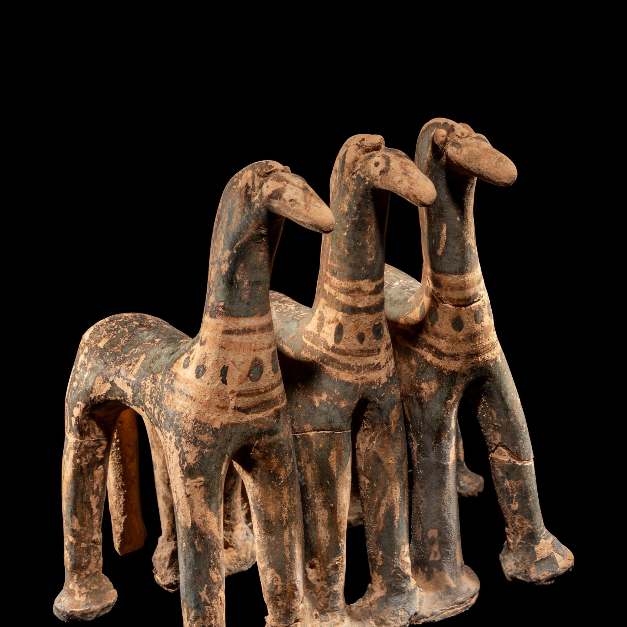 Three Attic Terracotta Horses