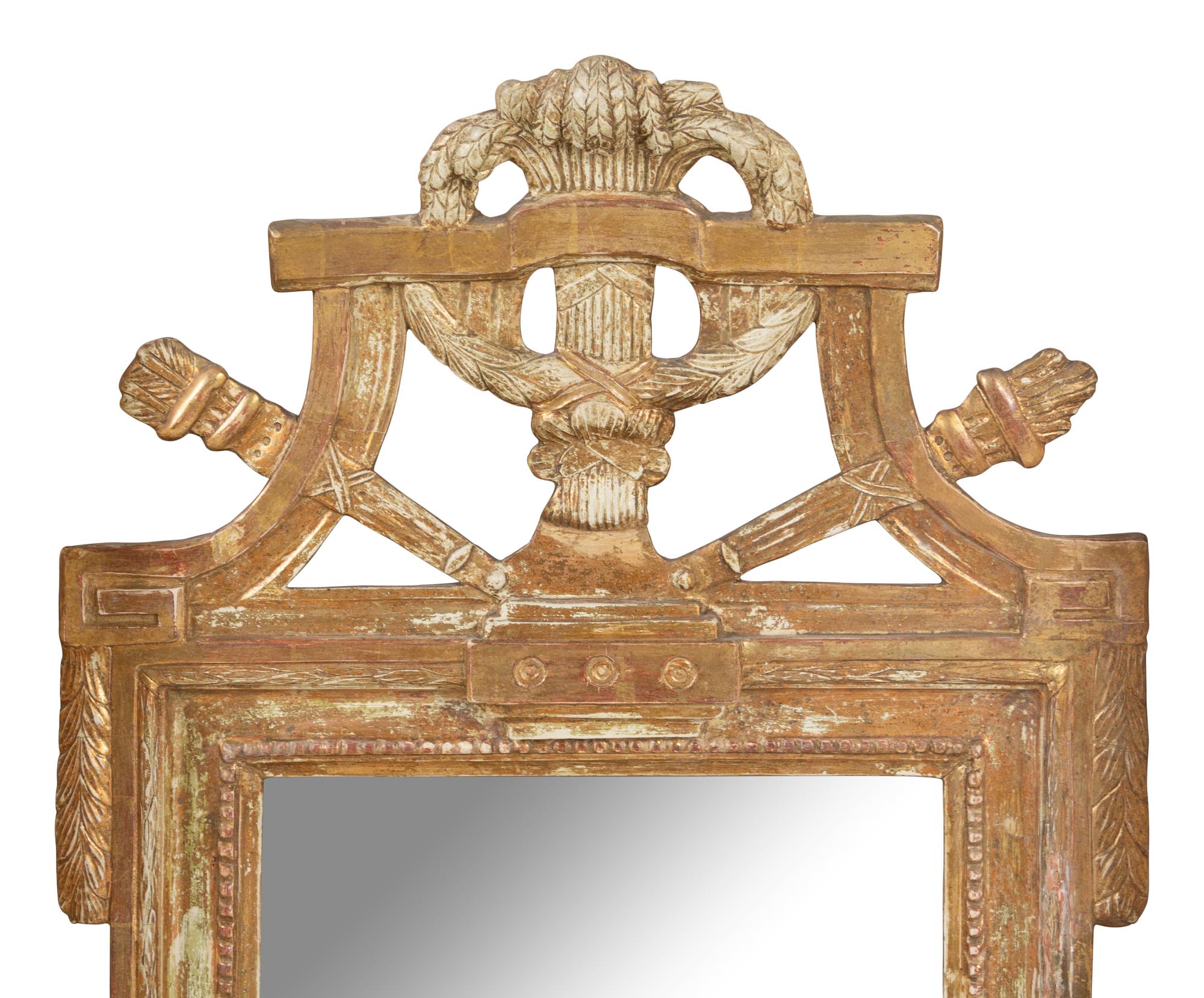 A Swedish Neoclassical Giltwood Mirror