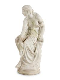 An Italian Carved Marble Figure of Psyche