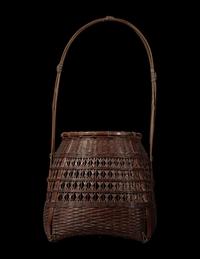 A Japanese Ikebana Bamboo Basket