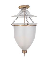 A Gilt Metal and Frosted Glass Bell Jar Hall Lantern — 20TH CENTURY