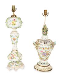 Two Continental Porcelain Lamps